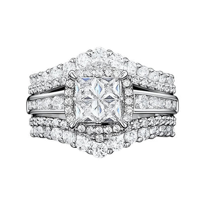 📢📢50% OFF !! ⏰Women's Princess Cut Cubic Zirconia Filled Ring 💍