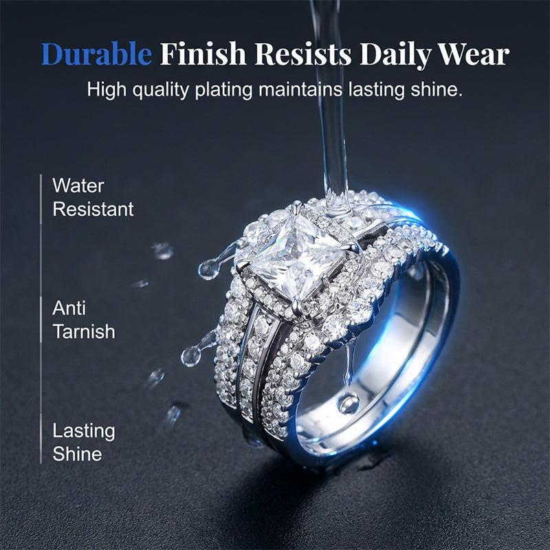 📢📢50% OFF !! ⏰Women's Princess Cut Cubic Zirconia Filled Ring 💍
