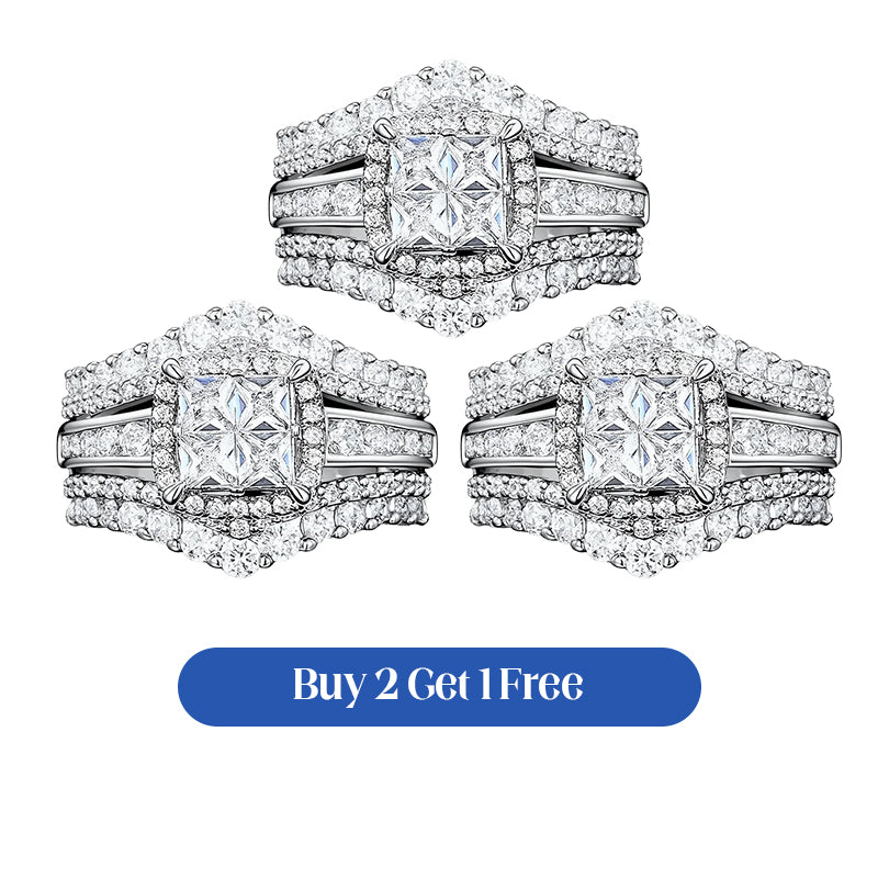 📢📢50% OFF !! ⏰Women's Princess Cut Cubic Zirconia Filled Ring 💍