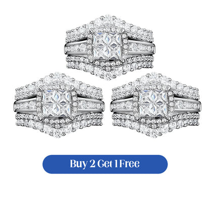 📢📢50% OFF !! ⏰Women's Princess Cut Cubic Zirconia Filled Ring 💍
