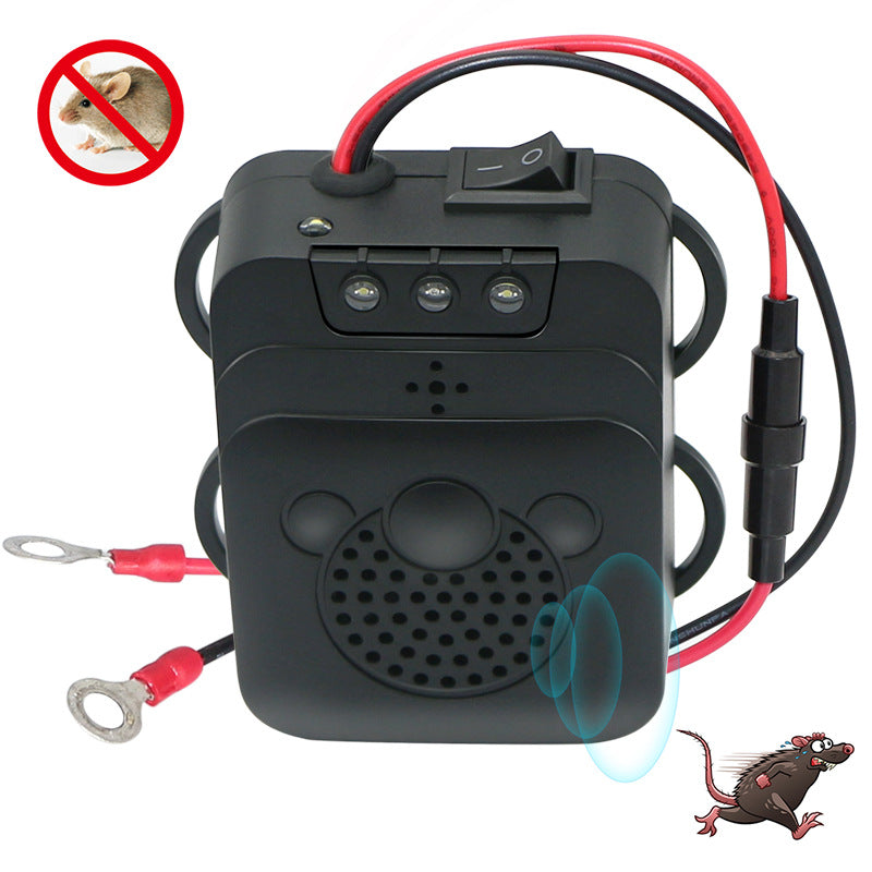 🥳2026 HOT SALE🥳💞50K+ SOLD!💥🐭🚗 50% OFF! Ultrasonic Rodent Repeller – Flashing strobe + fluctuating waves. 12V direct connection, low voltage protection. Protect your engine wires day & night. ⚡🛡️