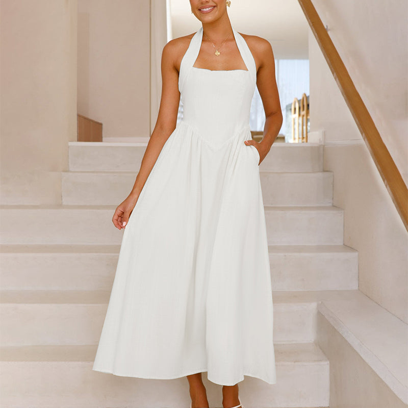 🌟Women’s Halter Smocked Back Dress