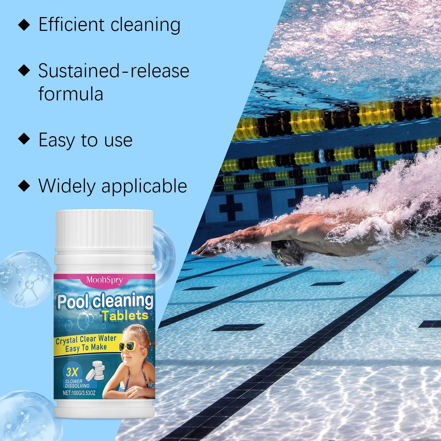 Pool Cleaning Tablets for Crystal Clear Water