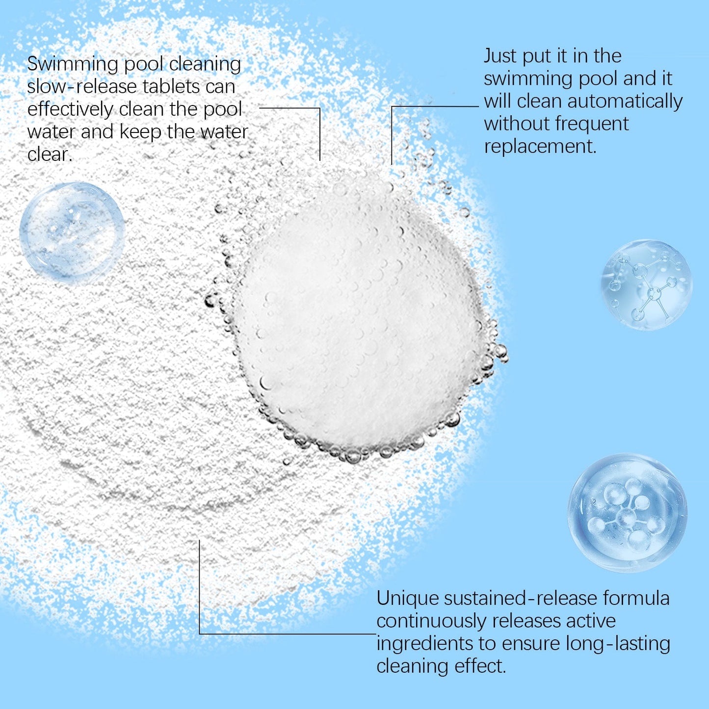 Pool Cleaning Tablets for Crystal Clear Water