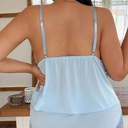 🥳2026 HOT SALE🥳💞50K+ SOLD!👗🌸 50% OFF! Lace Trim Camisole & Shorts Pajama Set – Soft satin-like fabric, adjustable straps & V-neck.