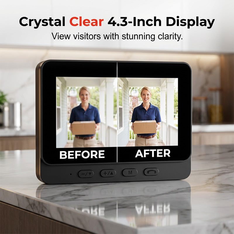 ⏳Time-Limited Special⏰Smart Video Doorbell with 4.3" Display – Two-Way Audio, Night Vision, Wide Angle 🏠