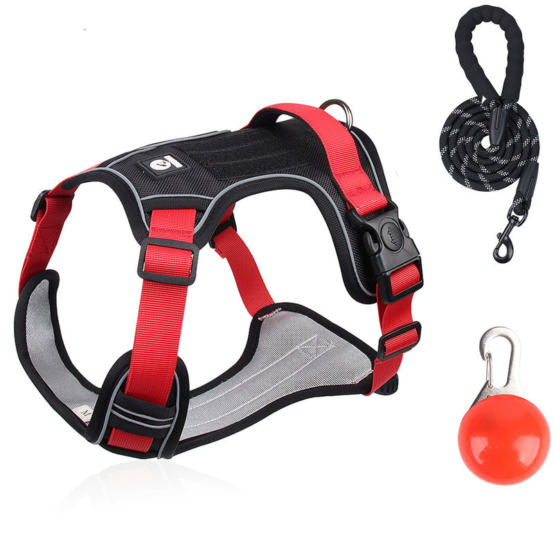 🦮 No‑Pull Dog Harness Kit with Leash & LED Collar – Escape‑Proof, Breathable Padding & Night Visibility 💡