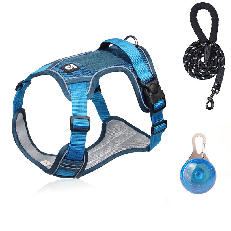 🦮 No‑Pull Dog Harness Kit with Leash & LED Collar – Escape‑Proof, Breathable Padding & Night Visibility 💡