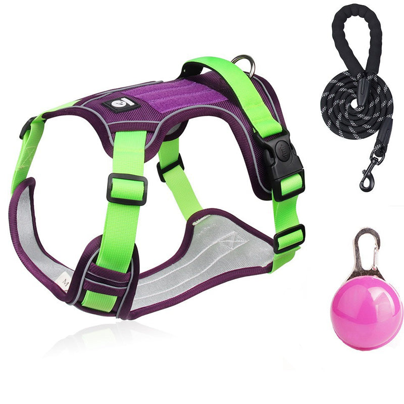 🦮 No‑Pull Dog Harness Kit with Leash & LED Collar – Escape‑Proof, Breathable Padding & Night Visibility 💡