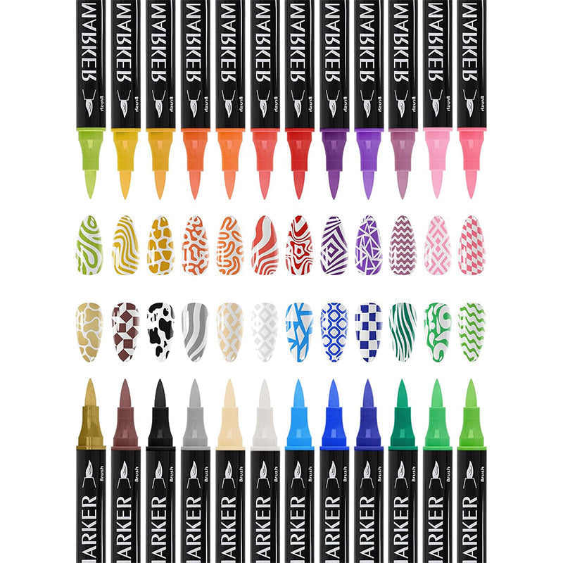✨ Dual-Tip Nail Art Acrylic Paint Pens - Unleash Your Creativity! ✨