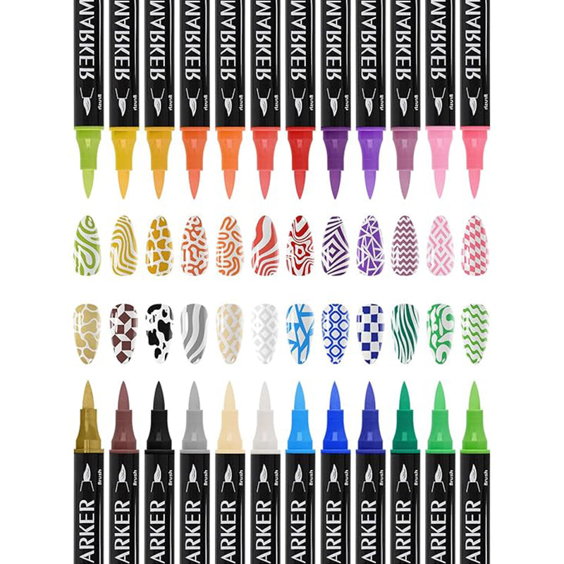 ✨ Dual-Tip Nail Art Acrylic Paint Pens - Unleash Your Creativity! ✨