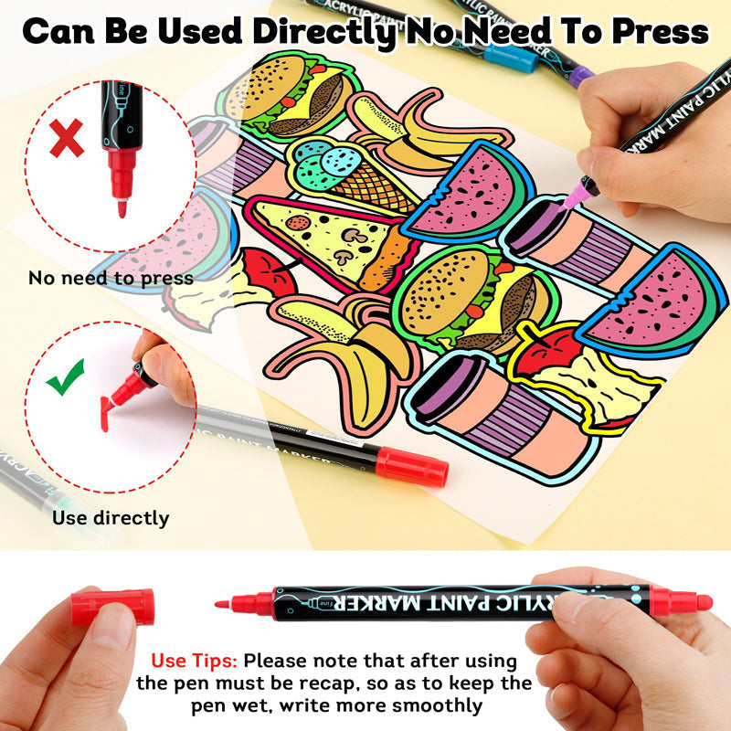 ✨ Dual-Tip Nail Art Acrylic Paint Pens - Unleash Your Creativity! ✨