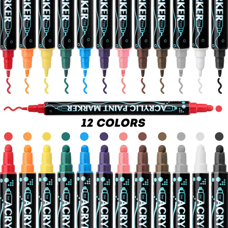 ✨ Dual-Tip Nail Art Acrylic Paint Pens - Unleash Your Creativity! ✨