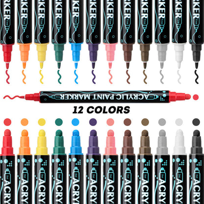 ✨ Dual-Tip Nail Art Acrylic Paint Pens - Unleash Your Creativity! ✨