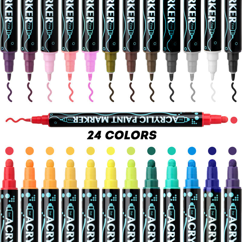 ✨ Dual-Tip Nail Art Acrylic Paint Pens - Unleash Your Creativity! ✨