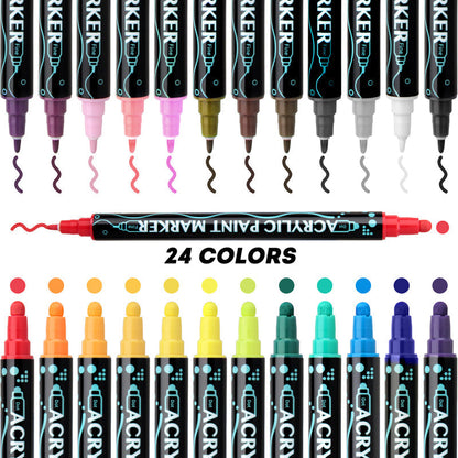 ✨ Dual-Tip Nail Art Acrylic Paint Pens - Unleash Your Creativity! ✨