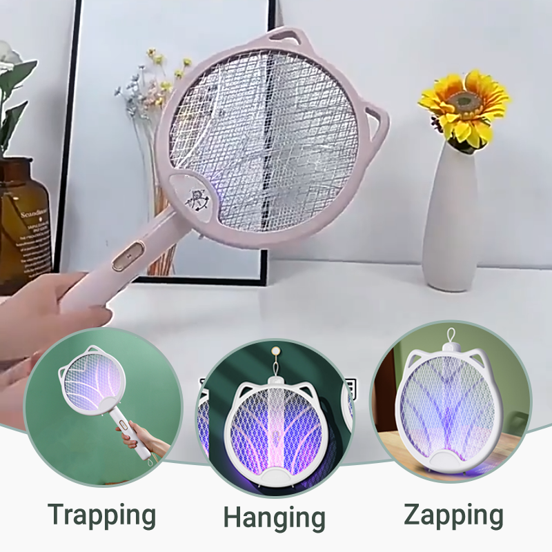 ✨ 4-in-1 Rechargeable Folding Mosquito Zapper – Quiet & Powerful Protection ✨