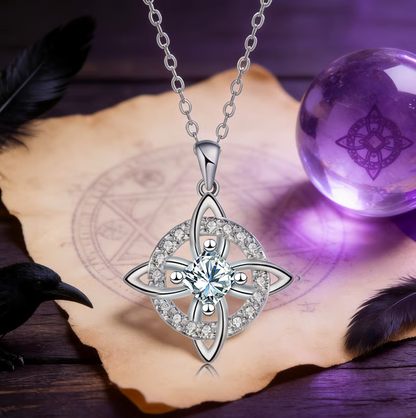 ⏳🔥LIMITED-TIME 50% OFF! ⏰Mystical Birthstone Witches Knot Necklace – Natural Crystal💞Protect Your Loved Ones🔮