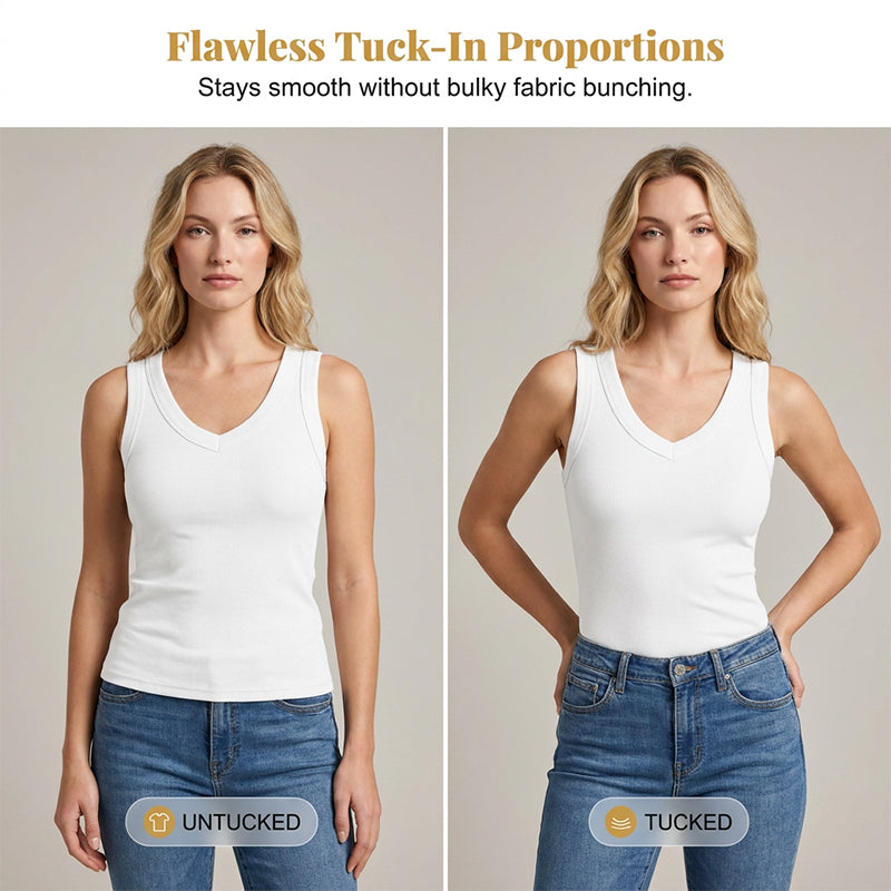 ⛱️Last Day Special Price OFF!!💞Women's V-Neck Ribbed Knit Tank Top