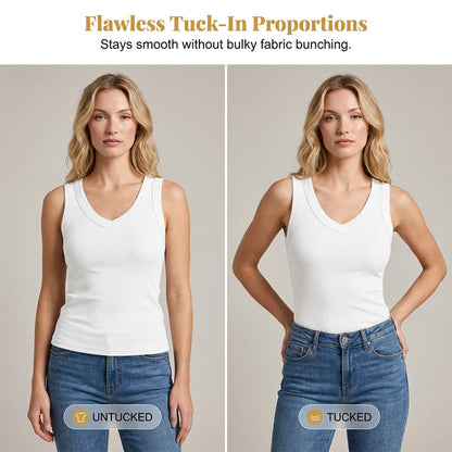 ⛱️Last Day Special Price OFF!!💞Women's V-Neck Ribbed Knit Tank Top