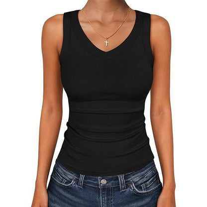 ⛱️Last Day Special Price OFF!!💞Women's V-Neck Ribbed Knit Tank Top