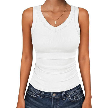 ⛱️Last Day Special Price OFF!!💞Women's V-Neck Ribbed Knit Tank Top
