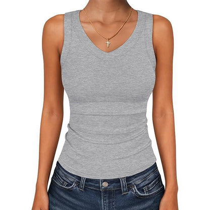 ⛱️Last Day Special Price OFF!!💞Women's V-Neck Ribbed Knit Tank Top