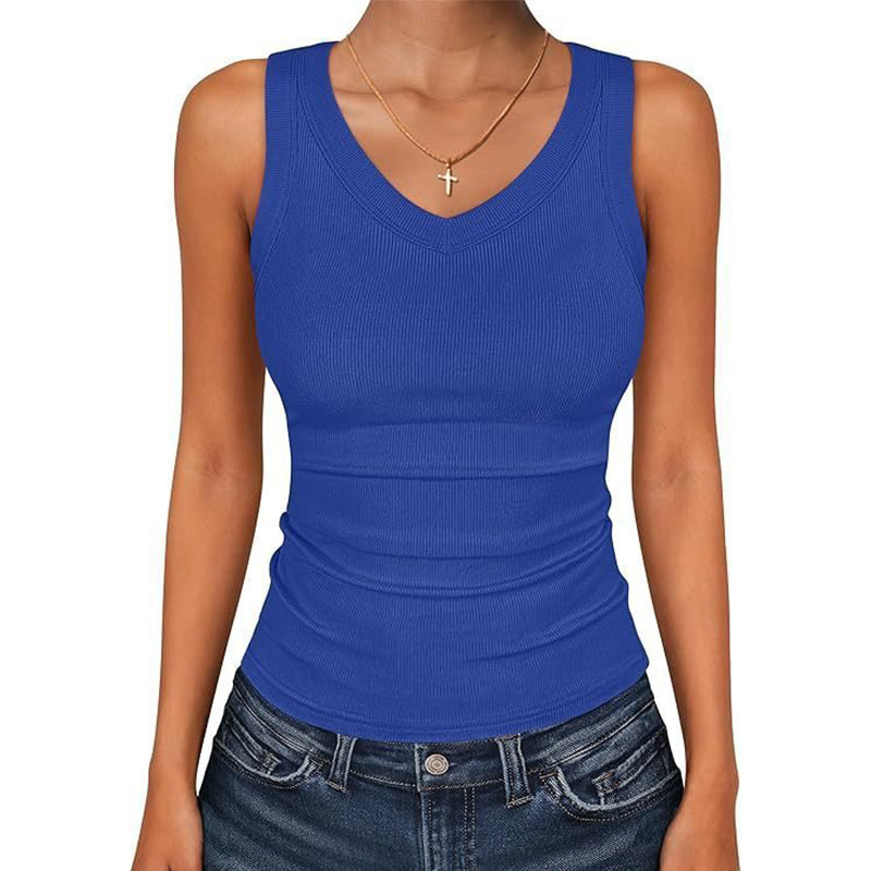 ⛱️Last Day Special Price OFF!!💞Women's V-Neck Ribbed Knit Tank Top