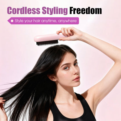 ✨ Cordless Ceramic Hair Straightening Brush – Salon-Quality Results Anywhere! ✨