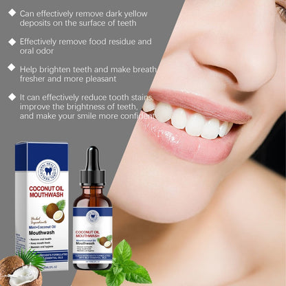 🔥BUY 2 GET 1 FREE🦷👍HOT SALE - Natural Coconut & Mint Oil Mouthwash Concentrate