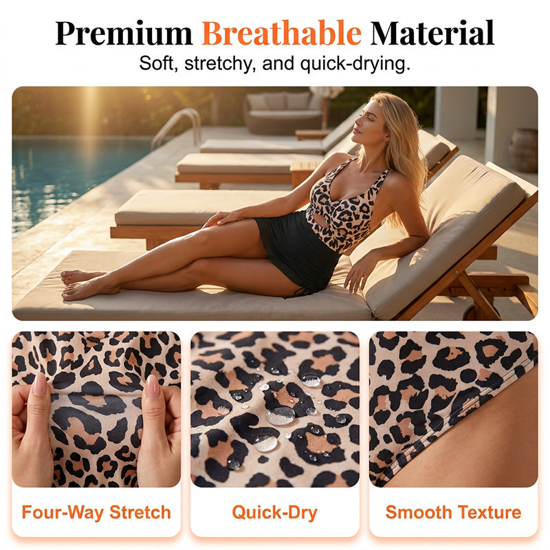 Women's Color-Block Criss-Cross One-Piece Swimdress