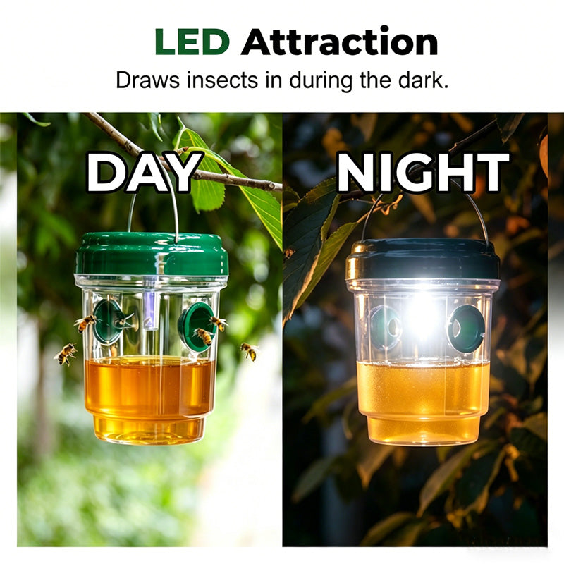 ✨ Solar Powered Wasp Trap – 24/7 Chemical-Free Pest Control For Your Yard! ✨