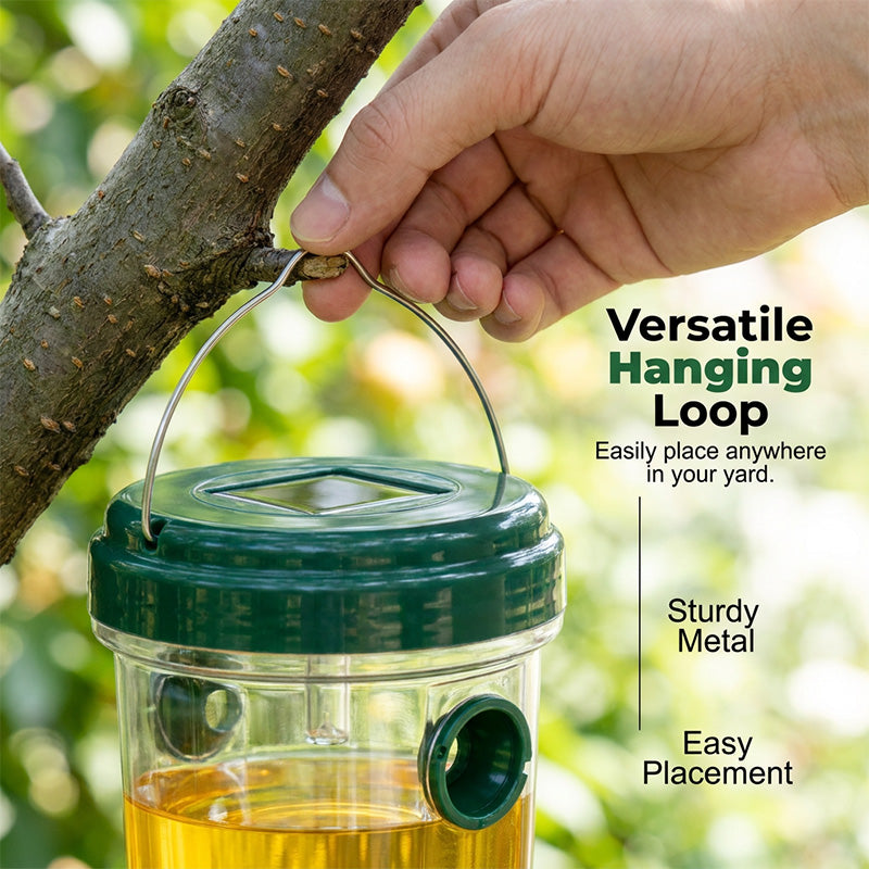 ✨ Solar Powered Wasp Trap – 24/7 Chemical-Free Pest Control For Your Yard! ✨