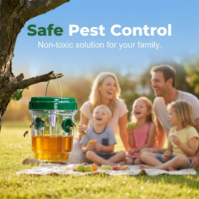 ✨ Solar Powered Wasp Trap – 24/7 Chemical-Free Pest Control For Your Yard! ✨