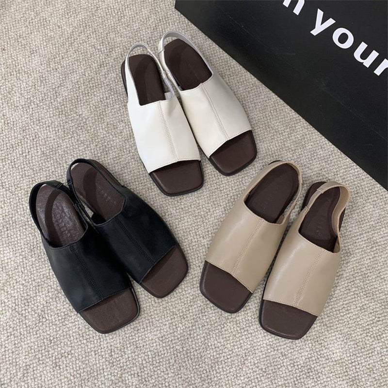 👡Summer Hot Sale✨Women's Retro Square Toe Slingback Sandals