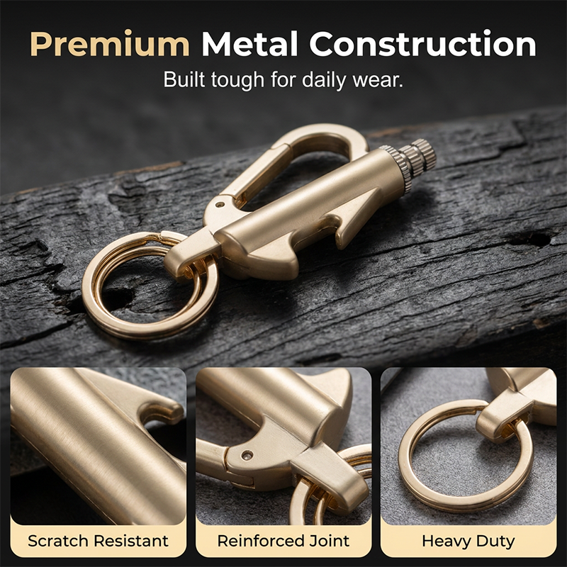 🥳2026 HOT SALE🥳💞50K+ SOLD!🔥🍾 50% OFF! Multifunctional Permanent Match Keychain – Windproof match + bottle opener + carabiner, premium zinc alloy. Light, compact & ready! 🗝️✨