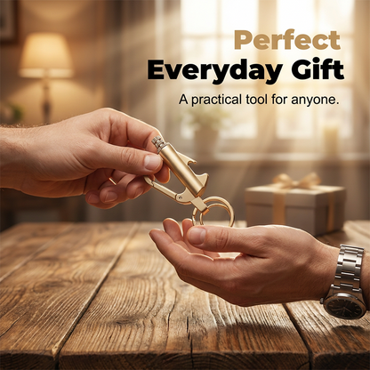 🥳2026 HOT SALE🥳💞50K+ SOLD!🔥🍾 50% OFF! Multifunctional Permanent Match Keychain – Windproof match + bottle opener + carabiner, premium zinc alloy. Light, compact & ready! 🗝️✨