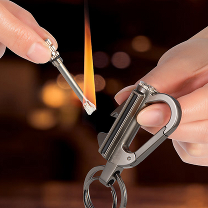 🥳2026 HOT SALE🥳💞50K+ SOLD!🔥🍾 50% OFF! Multifunctional Permanent Match Keychain – Windproof match + bottle opener + carabiner, premium zinc alloy. Light, compact & ready! 🗝️✨