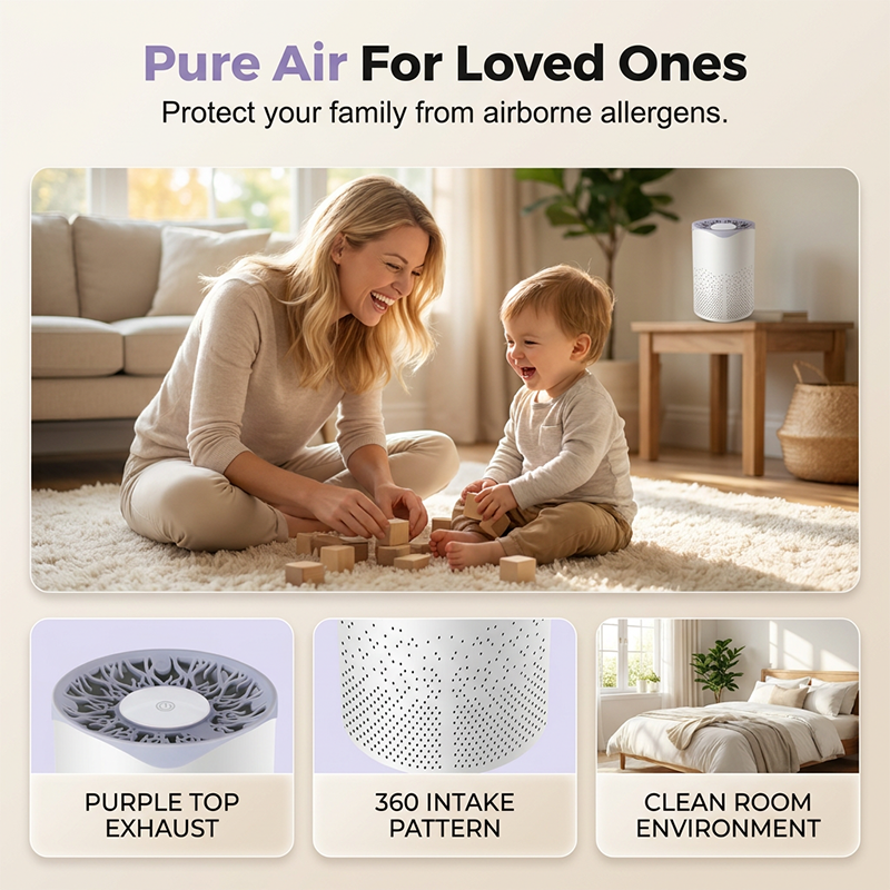 ✨ 360° Desktop Air Purifier – Breathe Clean Air Anywhere! ✨
