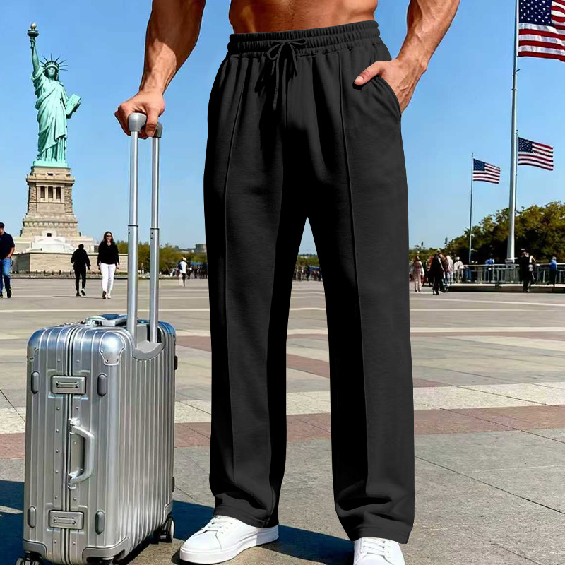 🔥Last Day 50% OFF👖Men's Elastic Waist Drawstring Straight Leg Pants