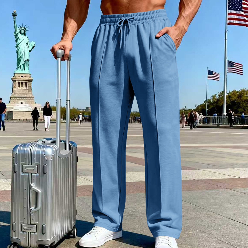 🔥Last Day 50% OFF👖Men's Elastic Waist Drawstring Straight Leg Pants