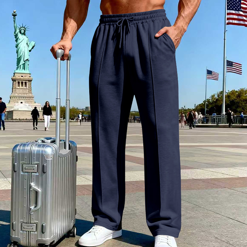 🔥Last Day 50% OFF👖Men's Elastic Waist Drawstring Straight Leg Pants