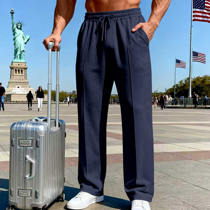 🔥Last Day 50% OFF👖Men's Elastic Waist Drawstring Straight Leg Pants