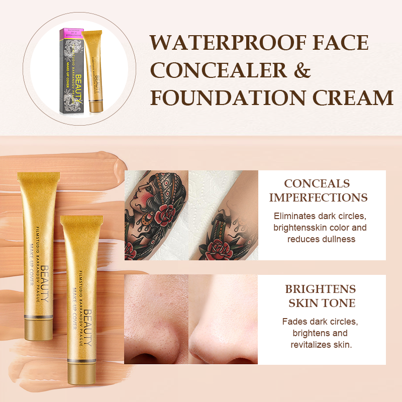 Waterproof Face Concealer & Foundation Cream