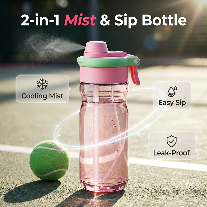 2-in-1 Mist & Sip Sports Water Bottle