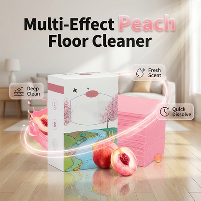 🧹 LIMITED-TIME 50% OFF! ✨ Peach Floor Cleaning Sheets – 60 Slices, Quick-Dissolve, Streak-Free 🍑