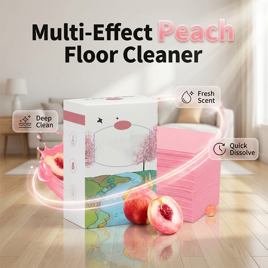 🧹 LIMITED-TIME 50% OFF! ✨ Peach Floor Cleaning Sheets – 60 Slices, Quick-Dissolve, Streak-Free 🍑