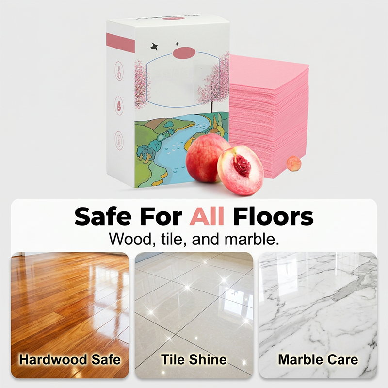 🧹 LIMITED-TIME 50% OFF! ✨ Peach Floor Cleaning Sheets – 60 Slices, Quick-Dissolve, Streak-Free 🍑