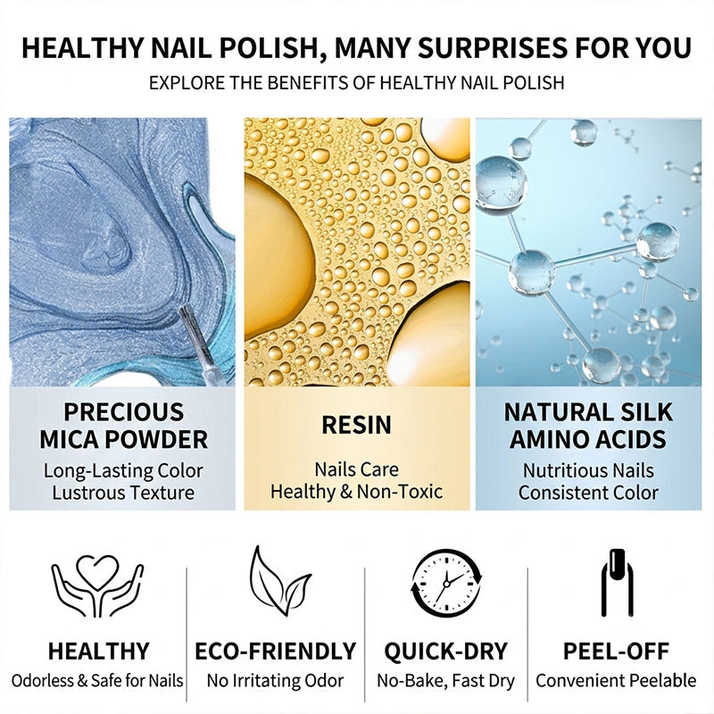 ✨ Say Goodbye to Toxic Nail Polish – Water-Based Quick-Dry Peel-Off Nail Polish! ✨
