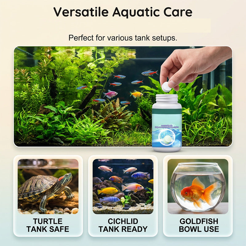 🐠 Buy 1 Get 1 Free✨Effervescent Aquarium Tablets – Crystal Clear, Odor-Free, Rapid Clarify 💧